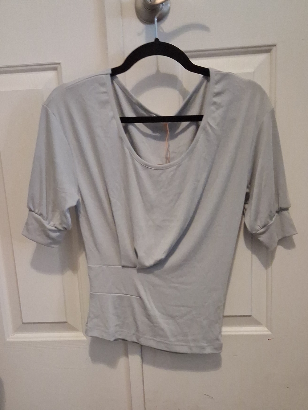OGL Light Gray Scoop Neck Short Sleeve Top